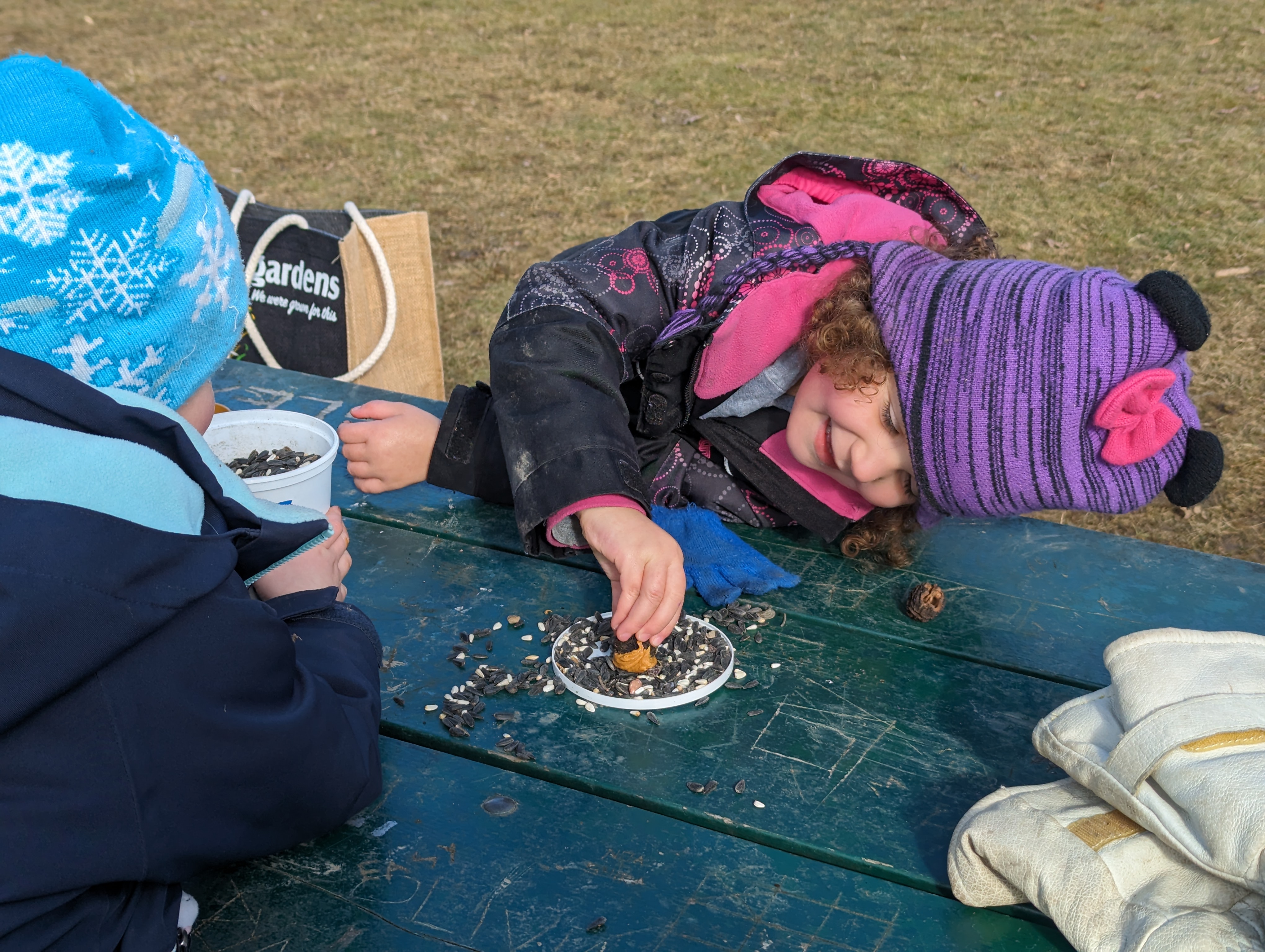 making birdfeeders in outdoor school 2