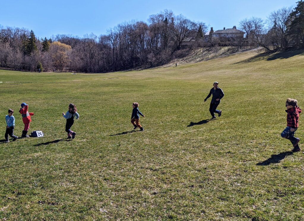 kids running during aleph bet tag