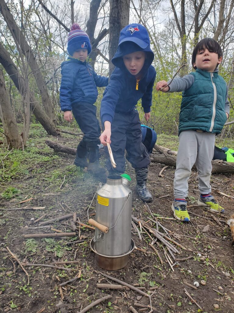 sos RV making a kelly kettle fire